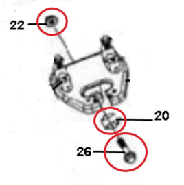 20 + 22 + 26 - Set: bout+moer+ring-klem (stuurpen) - (VAK C-70)