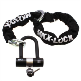 Kettingslot ART4**** met VERLENGDE BEUGEL + RING (lengte 120 cm.) - (VAK E-29)