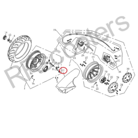 Turbho ST-50 - Achterspatbord (boven wiel) - nr. 12 - QBK-42704-0000