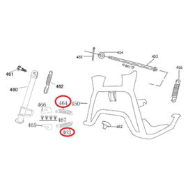 Razzo Latina - Voetsteun-set (links + rechts) (nr. 463 + 464)  - SWA 5071B-ACAE-9000 / SWA 5071A-ACAE-9000