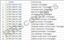 BTC Ceo - Kappenset compleet (champagne)
