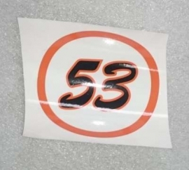 Sticker SET "nummer 53" (rond 12,5 cm.) (VAK B-151F)