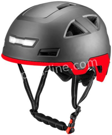 Vito Snorscooter helm / Pedelec helm ZONDER VIZIER - Kleur: Glans Zwart met rood - (1253V)