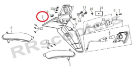 Razzo SR-50 / Kentekenplaathouder-Achterspatbord (nr. 5) - QBM-42701-1000