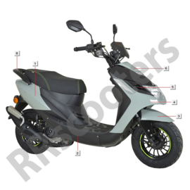 Turbho CD-50N /  Kappen - Voorkap (Army Grey) (nr. 4) - 10040040880000(JN-096)
