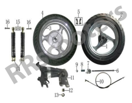 Razzo Venice (125cc) - Schokbreker SET ACHTER (links & rechts) (nr. 14)-  TI31-140100000