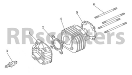 Neco GPX 50 - 2 takt - LUCHT GEKOELD / Cilinder (nr. 4) - M1B1-05001-0000