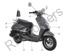 GTS Piemonte - Kappen - Achterscherm LINKS (nr. 9) - (Lava Grey) - JN-104