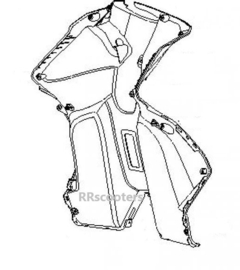 Neco GPX - Beenschild (zwart kunststof) - (Rosso Racing 'R')
