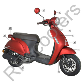 Turbho RP-50 / Kappenset / kleur: mat rood