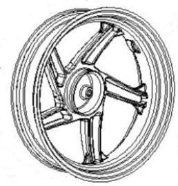 Neco Agira (125cc.) - Velg ACHTER - (Kleur: zilver)