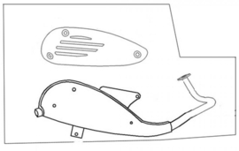 Tubho RL-125 / Uitlaat met chroom hitteschild - (IMG-1830A-ALA6-E000 CH)