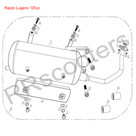 Razzo Lugano 125cc. - Uitlaat (origineel) - 47000-DGJ00