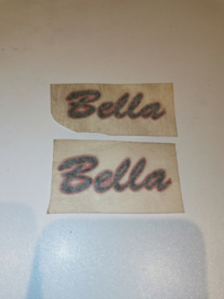 Sticker SET "Bella" (6,5 x 2,5 cm.) - Kleur: zwart/oranje - (VAK B-151F)