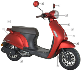 Turbho RP-50 / Kappen / kleur: mat rood