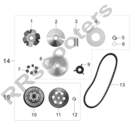 Turbho RB-50 / Aandrijfriem (nr. 13) - (HT50A-1013)