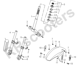 Baotian BT49QT-20A2/A3/B2/B3 - Kroonstuk (nr. 1)