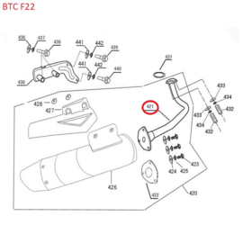 BTC F22 - Uitlaatpijp/Uitlaatbocht (nr. 421) - (R8 206)