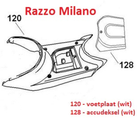 Razzo Milano - Kap nr. 120 - VOETPLAAT (WIT) (64310-JKC-9000 B)