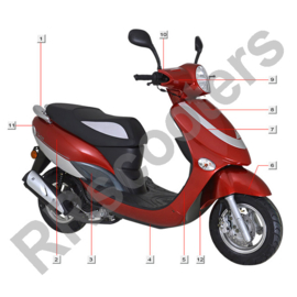 Turbho CX-50 / Kappenset (nr. 1) - Spoiler - ZILVER - B39A 020005 LY-084
