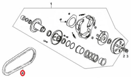 Razzo Venice (125cc.) - Aandrijfriem (nr. 4) - (BELT 152QMI-11-0013 / 842-20-30) - (VAK B-115)