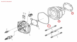 Neco GPX-50 (watergekoeld) - Cilinder + Koppakking + Voetpakking (nrs: 6,8,9)