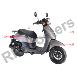Razzo Milano - Kap nr. 4 - VOOR SPATBORD (mono Grijs) - ( 61100-JKC-9000 A)