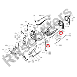 Motobi BC1 - Chromen sierlijst SET LINKS (2-delig !!!)