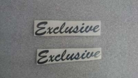 Sticker SET "Exclusive" (10 x 2 cm.) - Kleur: zilver/grijs (VAK B-151F)