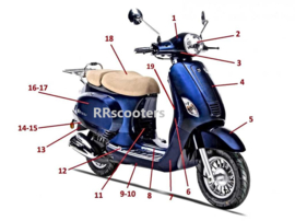 Neco Azurro GP - Achterscherm LINKS (Dark Blue) - (nr. 17)