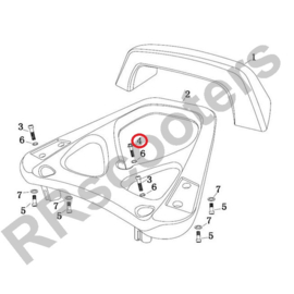 Razzo Lucca - Achterdrager  Bout M8x60 (nr. 4) (VERZINKT) - 1 STUK