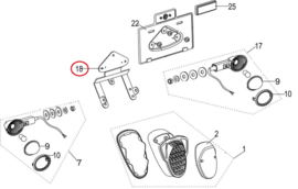 Neco Abruzzi - Bracket Achterlicht  (nr. 18) - J08-81700-00