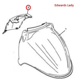 Edwards Lady - Voor spatbord achter (nr. 2) - kleur: glans zwart