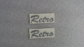 Sticker SET "Retro" (6 x 2 cm.) - Kleur: zilver/grijs (VAK B-151F)