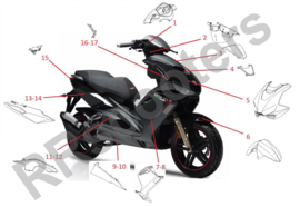 Neco GPX - Kap (nr. 10) -  LEFT MIO SIDE PANEL DARK GREY (NERO&GRIGIO CORSA)  MQBY-42507-0000DGR