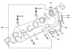 Neco Borsalino 125cc - Uitlaat (nr. 420) - M125T-E-040400