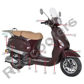 Turbho RL-50(S) - Voor spatbord (nr.6) - Kleur: Bordeaux - HT50QT-12-07-18 LF-101