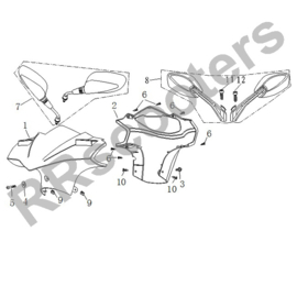 Razzo SR-50 / Spiegelset (nr. 7) - met vaste schroefdraad - QBK-81700-0000