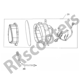 Razzo Torino 125cc. - Kilometertellerkabel (nr. 29) - 44830-DGW-9000-B