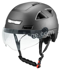 Vito Snorscooter helm / Pedelec helm MET VIZIER - Kleur: Mat Zwart - (1257V)