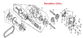 Neco Borsalino 125cc - AANDRIJFRIEM 125/10 - (743-20-30) - (nr.7) - (VAK B-118)