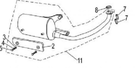 Neco Abruzzi 125cc. CARBURATEUR - uitlaat - M18100-J23A-0000CHR (VAK-D)