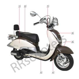 Turbho RG-50 / Voorkap (nr. 6) - Kleur: creme/bruin (HT50QT-29-01-01 LF-089/LF-100)