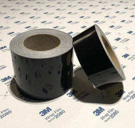3M™ Wrap Film Series 2080 De Chrome Wrap Folie / Tape Glans Zwart  | 10cm x 20meter