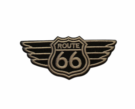 Route 66 Embleem Strijk Patch Met Wings