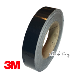 3M™ Wrap Film Series 2080 De Chrome Wrap Folie / Tape Glans Zwart  | 2,5cm x 10meter