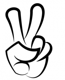 Peace Teken Hand sticker