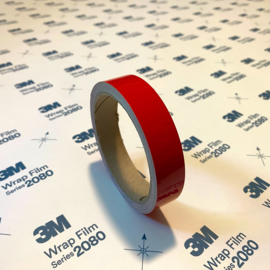 3M™ Wrap Film Series 2080 Red Trim Line / Tape Glans Rood  | 2cm x 5 Meter