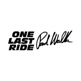 One Last Ride Paul Walker Handtekening Sticker | 10 cm Mat Zilver