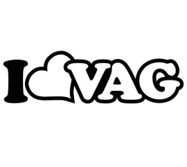 Love VAG Sticker | 12,5 cm Glans Wit